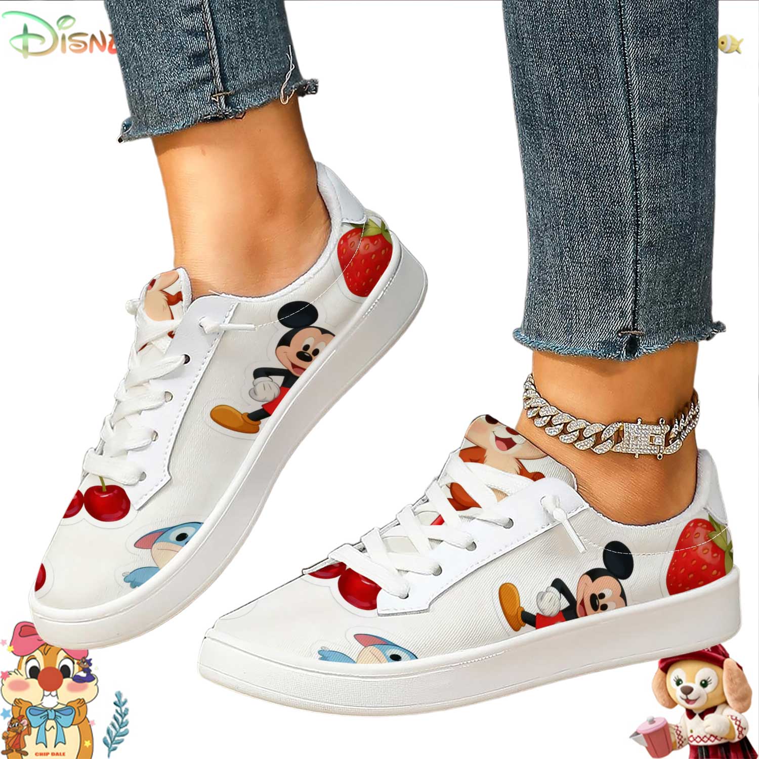 Women'S Shoes Trendy - Trendy Disney Cartoon & Fruit Print
