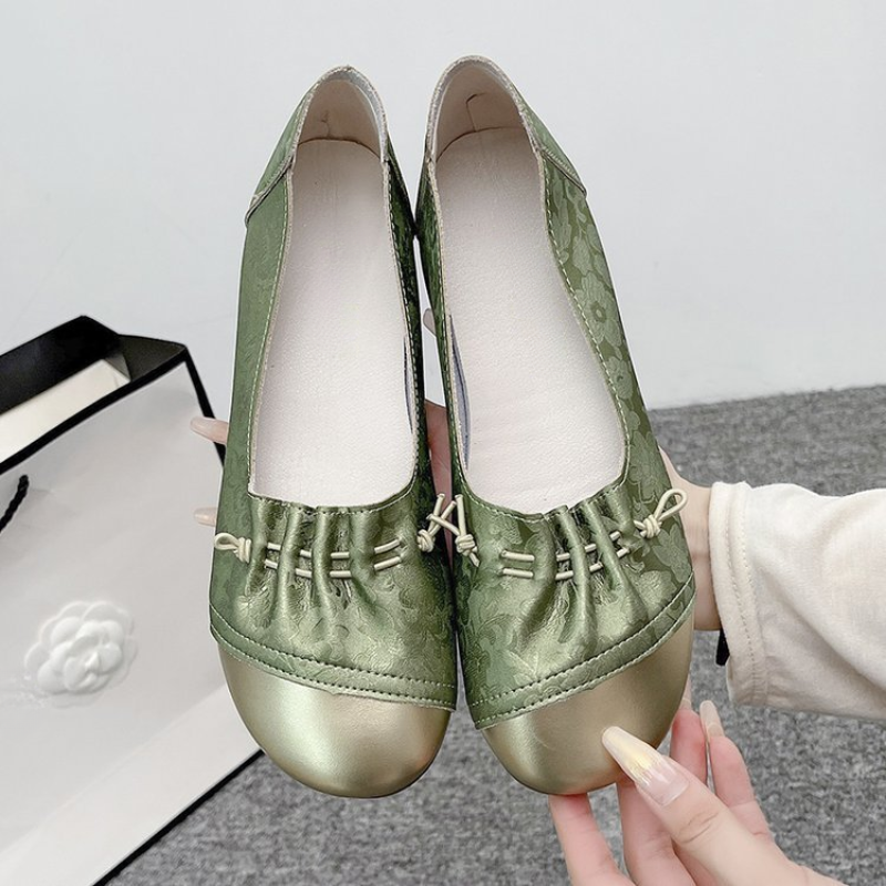 Shoes For Women Flats - Chinese Style Color Block Slip-on Flats,