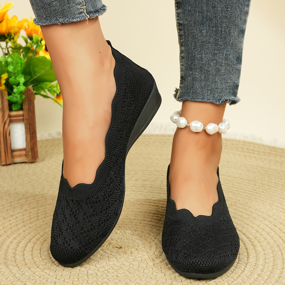Women Shoes For Walking - Women's Breathable Knit Flats 2025 New