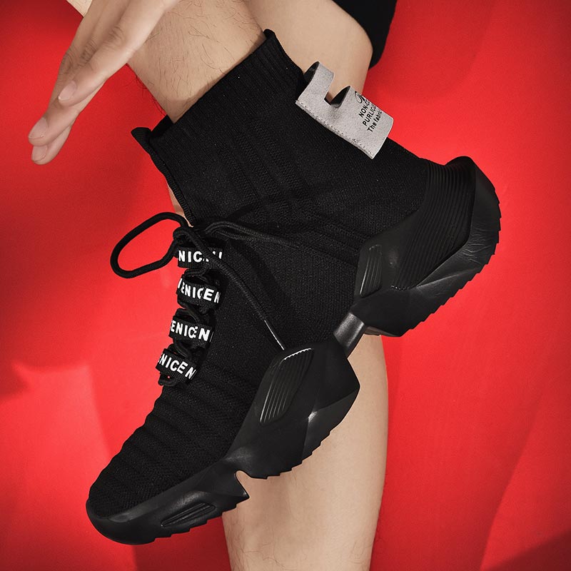 Women Shoes Japanese Brand - Plus Size Hightop High-soled Men Sport