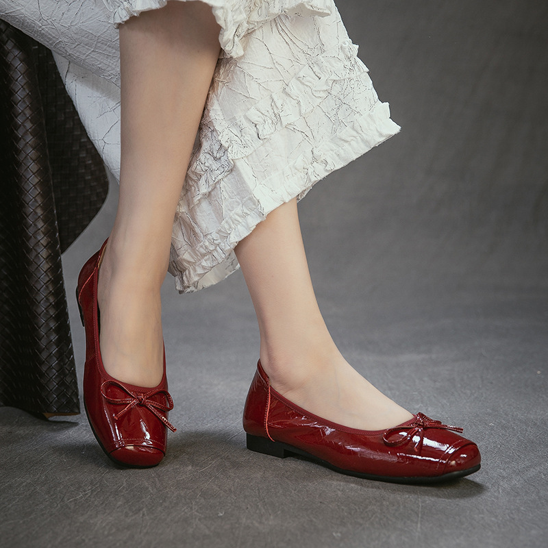 Genuien Leather Round Toe Low  - Women Shoes Japanese Brand avaliação e preço