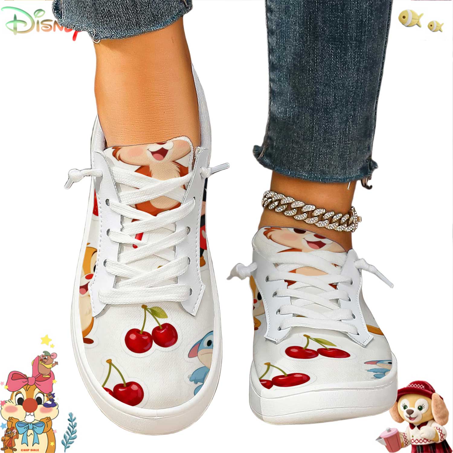 Trendy Disney Cartoon & Fruit  - Women'S Shoes Trendy avaliação e preço