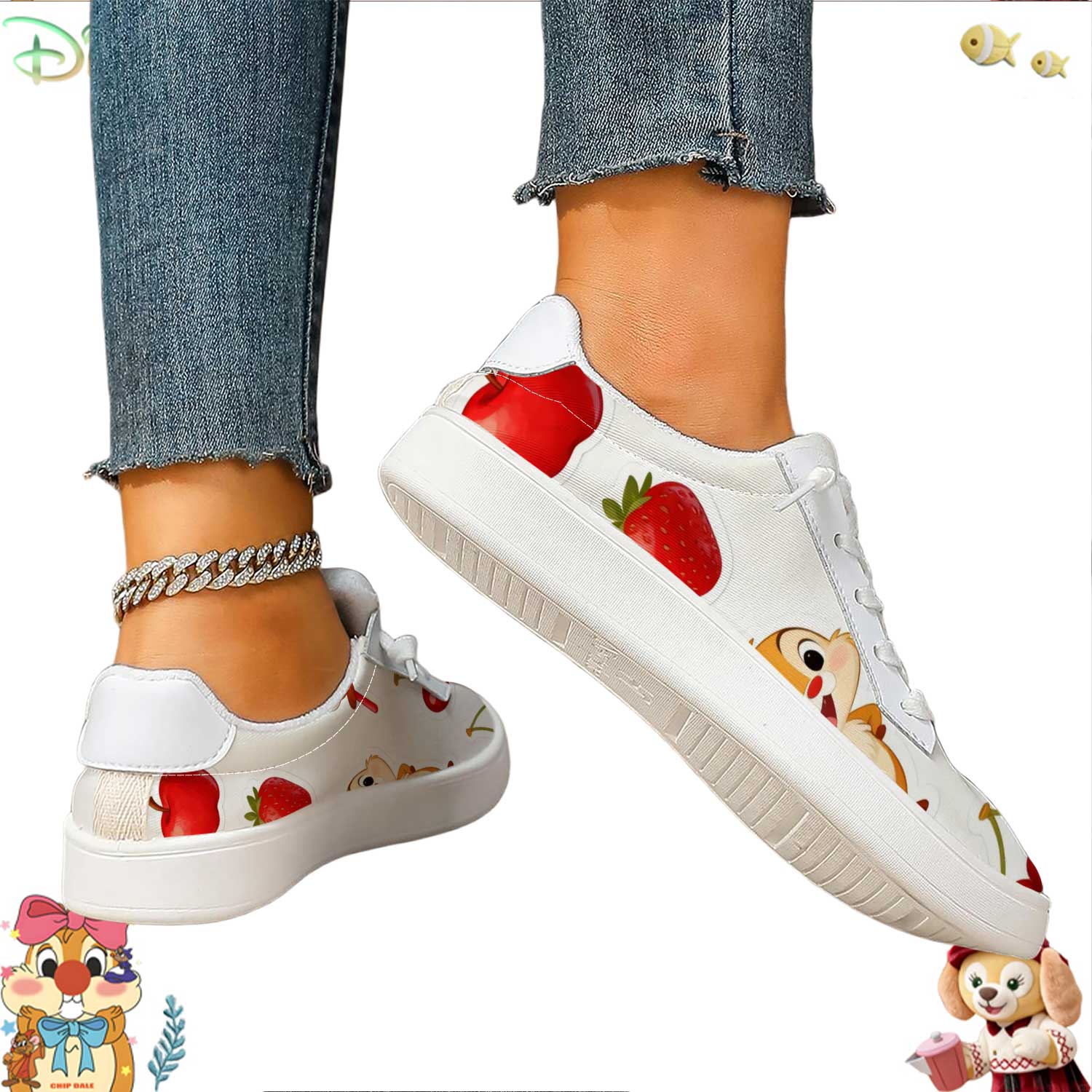 Trendy Disney Cartoon & Fruit  - Women'S Shoes Trendy avaliação e preço