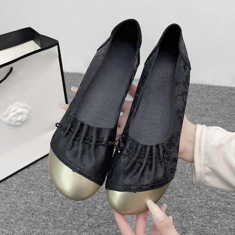 Chinese Style Color Block Slip - Shoes For Women Flats avaliação e preço