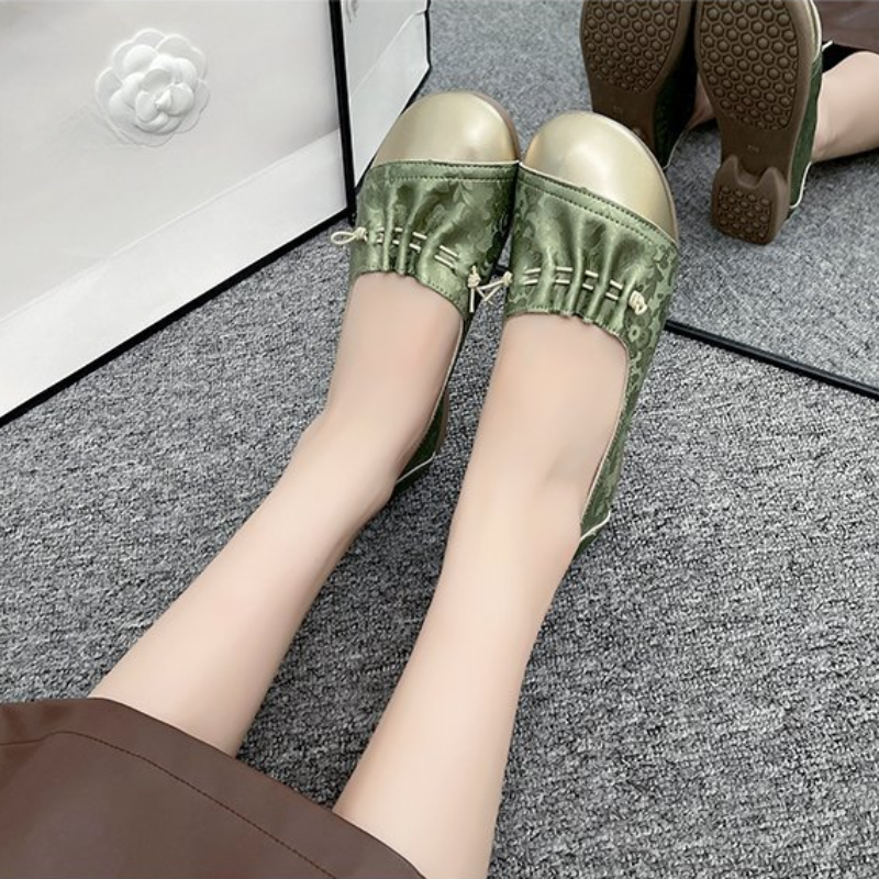 Chinese Style Color Block Slip - Shoes For Women Flats avaliação e preço