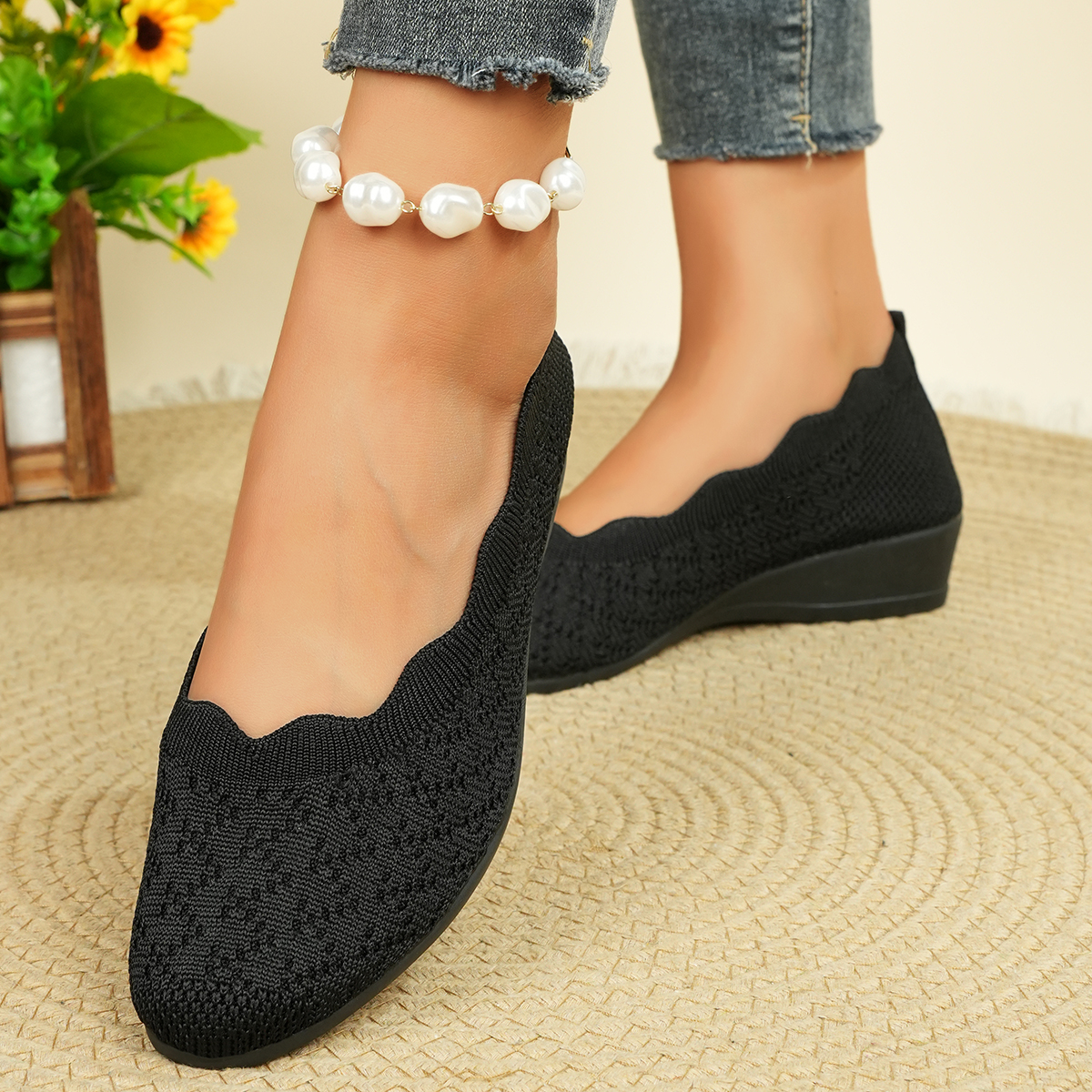 Women's Breathable Knit Flats  - Women Shoes For Walking avaliação e preço