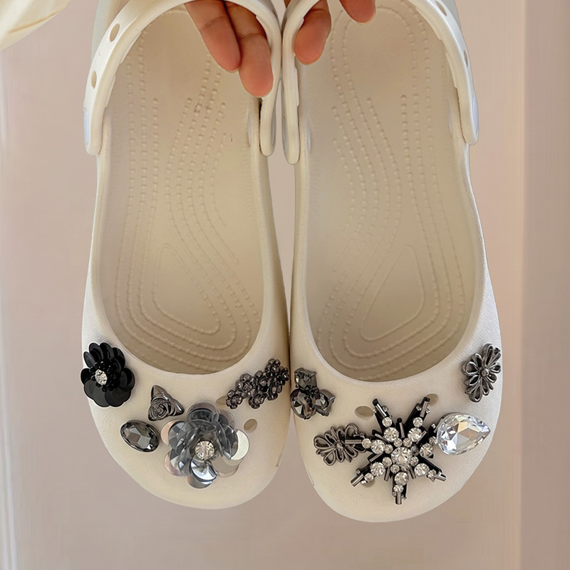 Crystal Flower Decorations DIY - Women Shoes Japanese Brand avaliação e preço