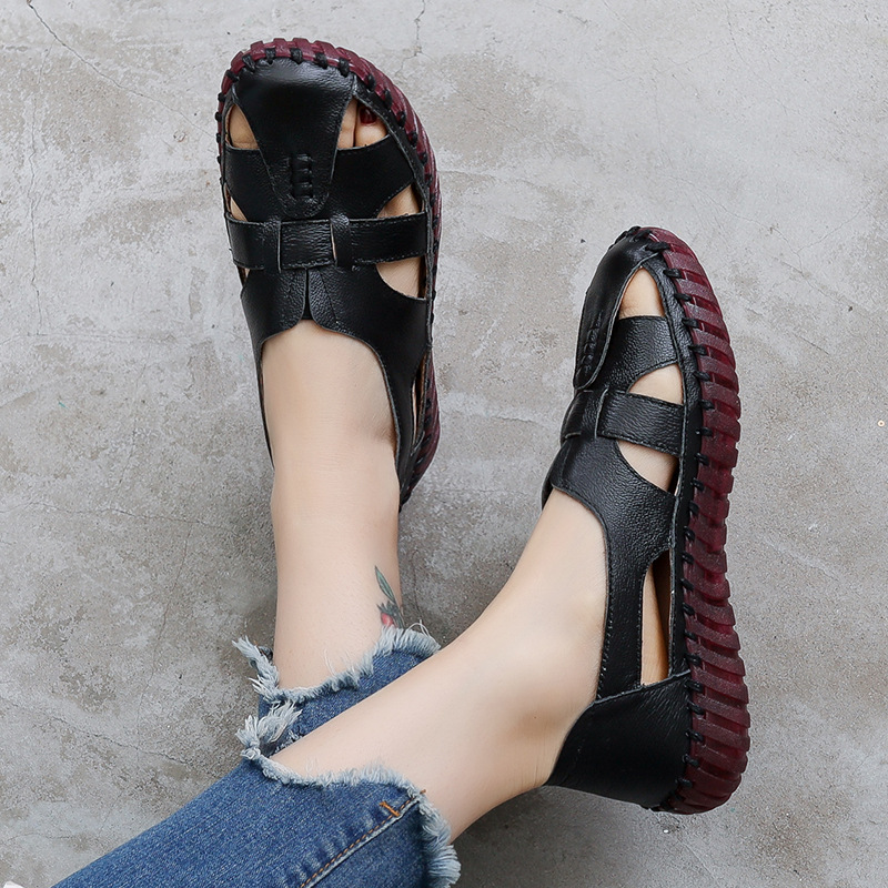 Genuine Leather Women Flat San - Women'S Shoes Big Feet avaliação e preço