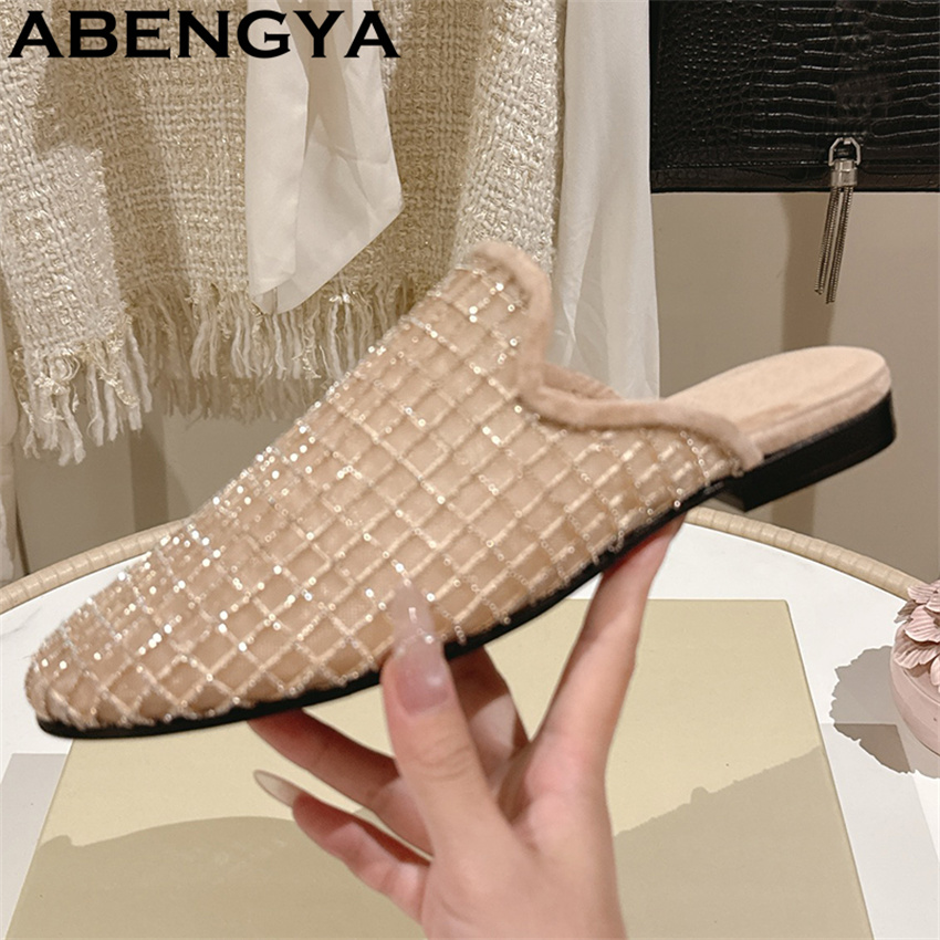 Shiny Lace Mesh Round Toe Flat - Women Shoes For Walking avaliação e preço