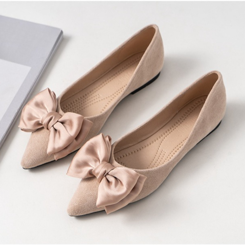 Silk Bowknot Flats Women Flock - Shoes For Women Flats avaliação e preço