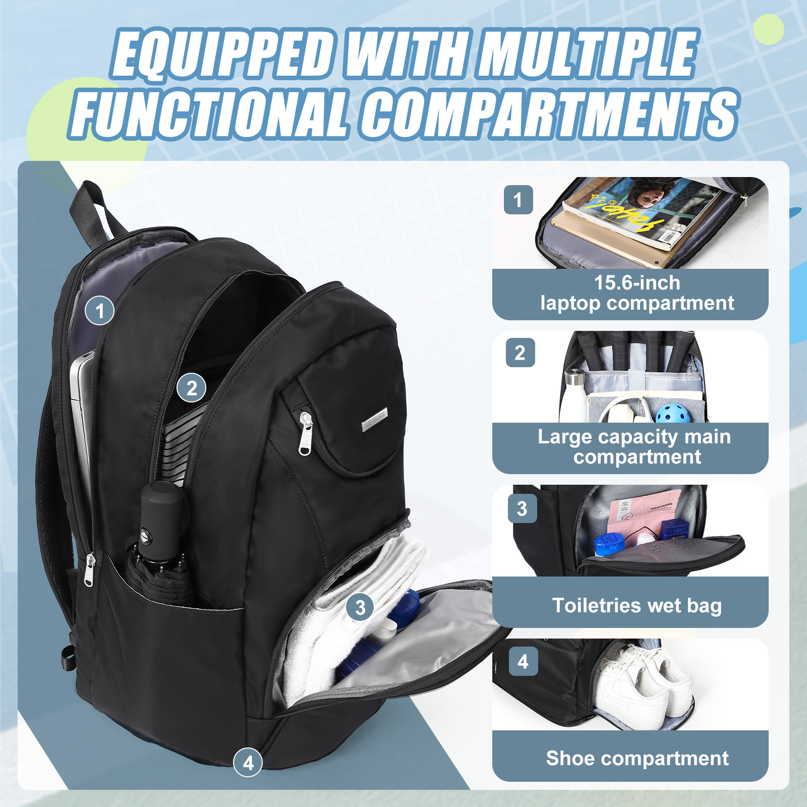 Tennis Bag Tennis Backpack 2 R - Women'S Shoes avaliação e preço