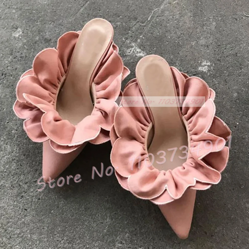 White Flower Satin Pointed Toe - Women'S Shoes Big Feet avaliação e preço