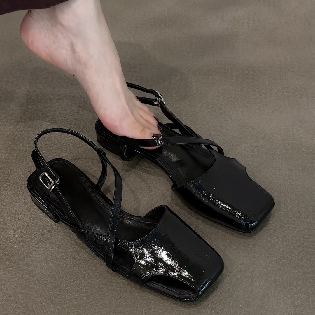 Fashion Patent Leather Sandals - Women Shoes For Walking avaliação e preço