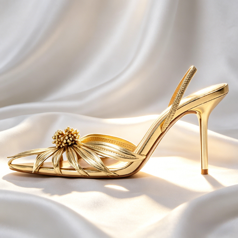 Luxury Gold Floral Detail Slin - Women'S Shoes Veja avaliação e preço