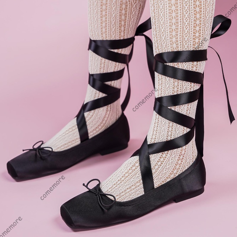 Women's Satin Ribbon Tie Balle - Shoes For Women Flats avaliação e preço