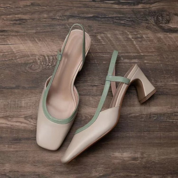 Fashion Square Toe Thick Heel  - Women'S Shoes Veja avaliação e preço