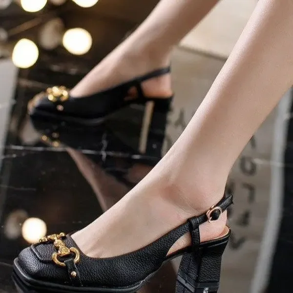 2026 New Retro Square Head Hig - Women'S Shoes Big Feet avaliação e preço