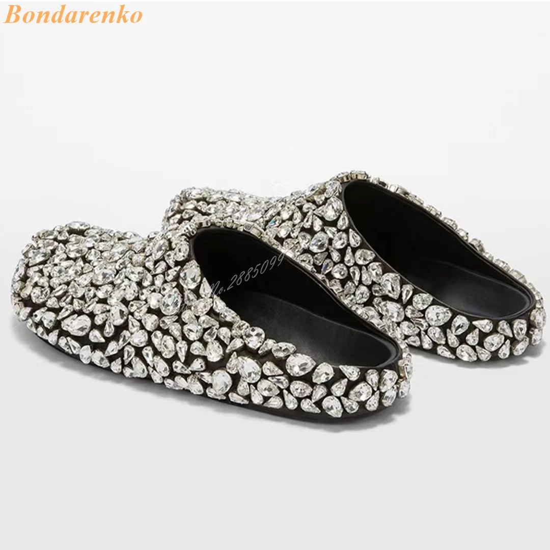 Stud Gem Slip On Sandals Women - Women'S Shoes Big Feet avaliação e preço