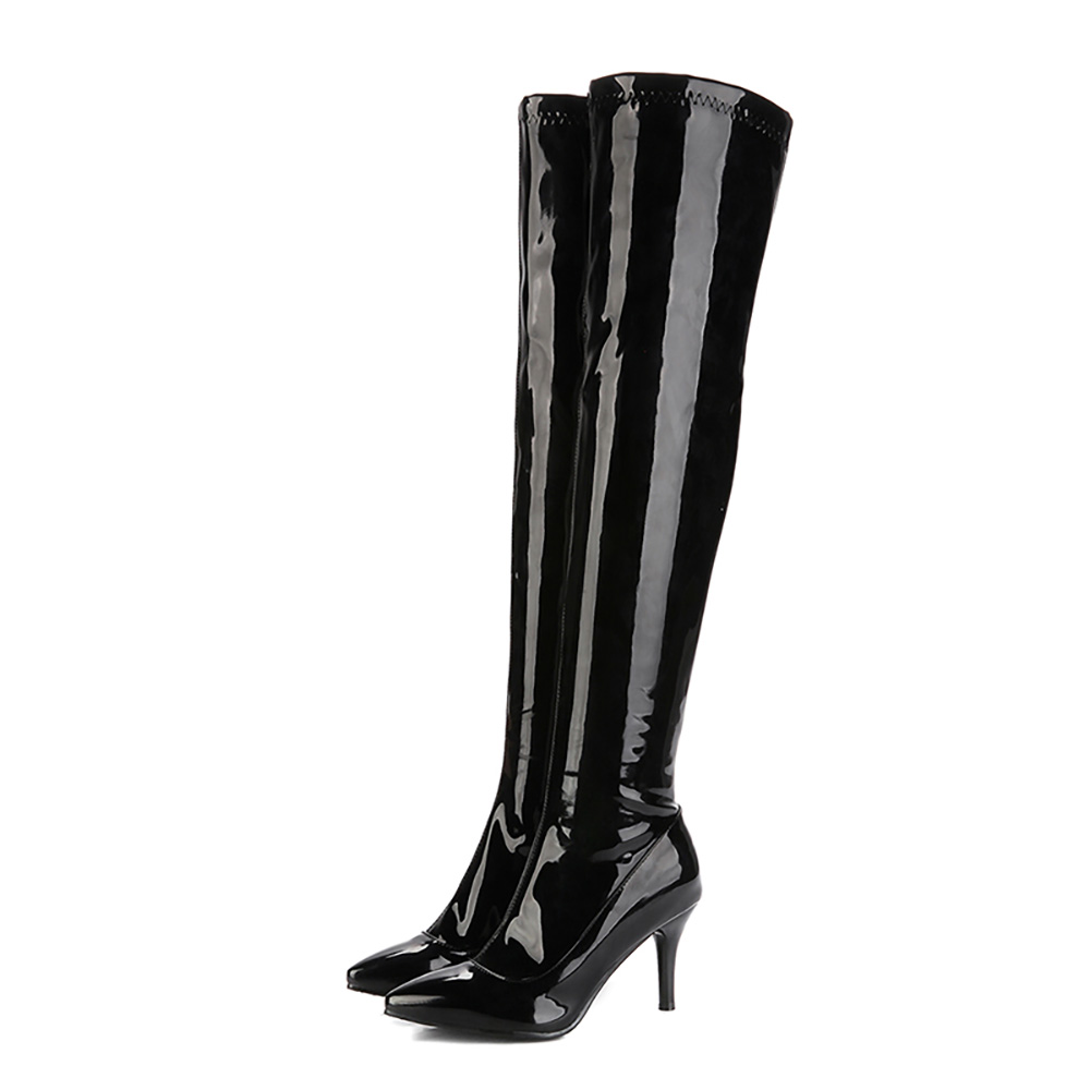 Hot Brand New Winter Glossy Bl - Women'S Shoes Big Feet avaliação e preço