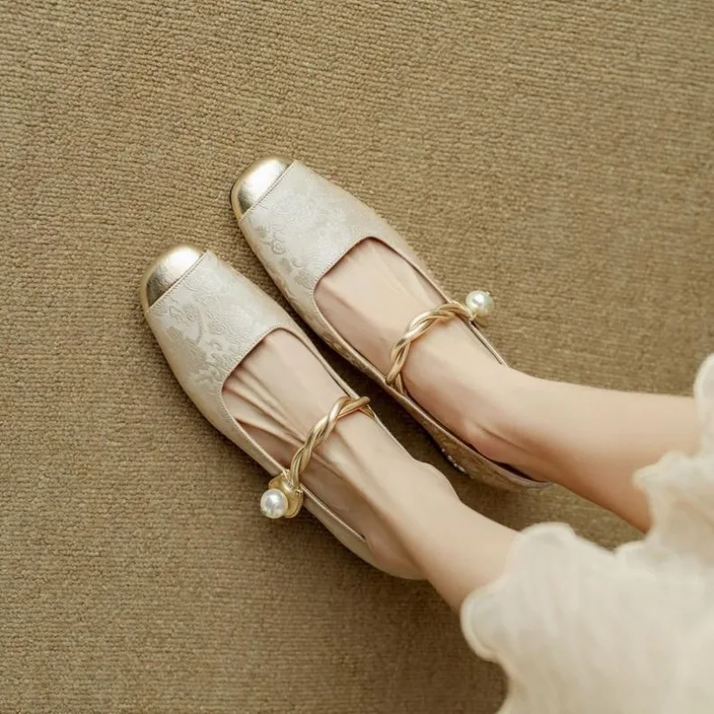 Block Heel Woman Pumps Square  - Women Shoes Japanese Brand avaliação e preço