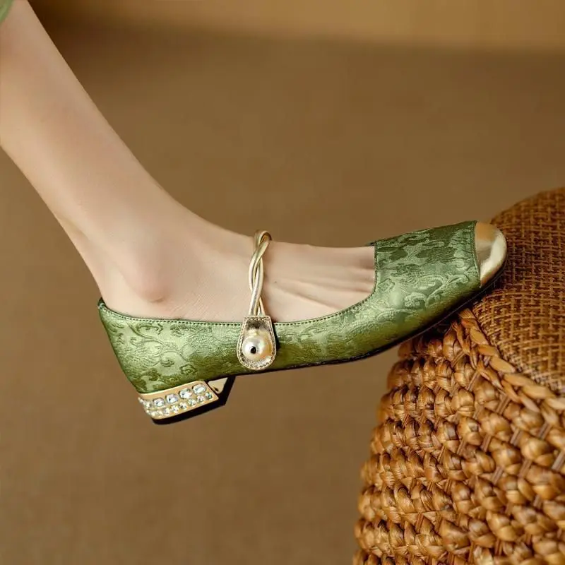 Block Heel Woman Pumps Square  - Women Shoes Japanese Brand avaliação e preço